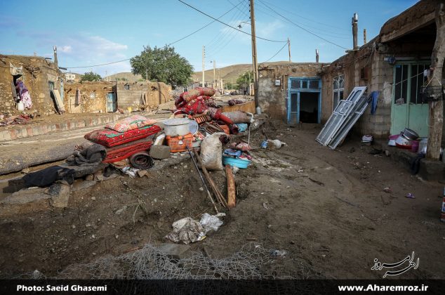 تصویری/ خسارت سیل در روستای “باللی قشلاق” شهرستان اهر