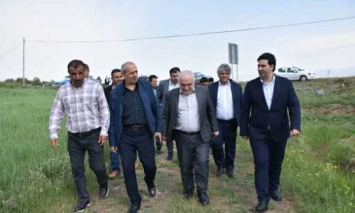 بازدید مسئولان کشوری و استانی از باغات اهر برای تسریع در پرداخت غرامت به کشاورزان خسارت‌دیده